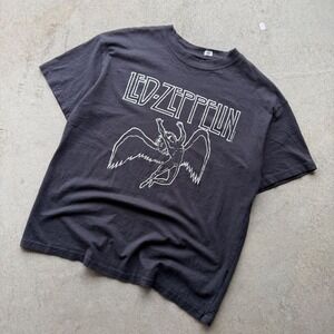 Modern Mens Led Zeppelin Swan Song Icarus Graphic Rock Tee Black Small
